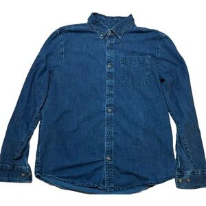 Prana shirt men’s medium chambray button up organic cotton